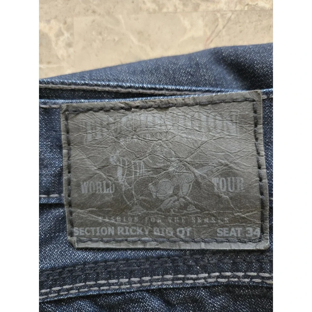 True Religion Ricky Big QT Jeans Men's 40 Medium Blue Thick Stitch Made in USA
